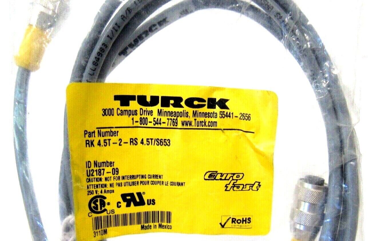NEW TURCK RK 4.5T-2-RS 4.5T/S653 CORDSET U2187-09 RK45T2RS45TS653 - Image 3
