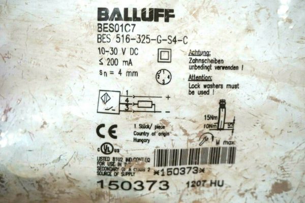 NEW BALLUFF BES 516-325-G-S4-C INDUCTIVE SENSOR BES01C7 BES516325GS4C - Image 4