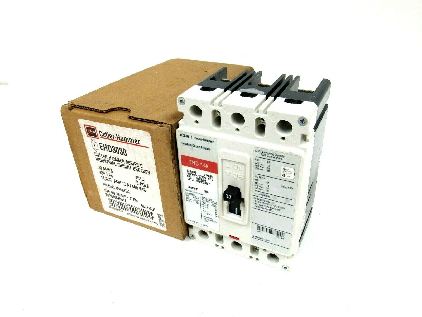 NEW CUTLER HAMMER EHD3030 CIRCUIT BREAKER 30A 3 POLE