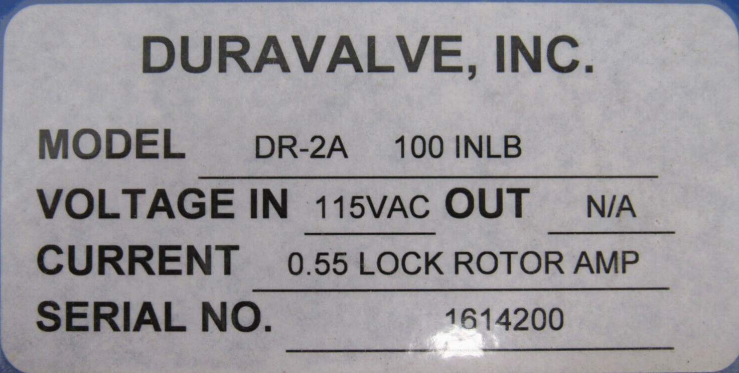 NEW DURAVALVE DR-2A ACTUATOR VALVE 3/4