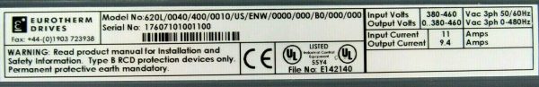 NEW EUROTHERM DRIVES 620L/0040/400/0010/US/ENW/0000/000/B0/000/000 DRIVE - Image 5