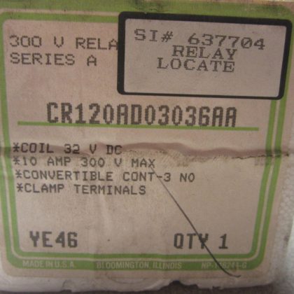 NEW GENERAL ELECTRIC CR120AD03036AA  RELAY
