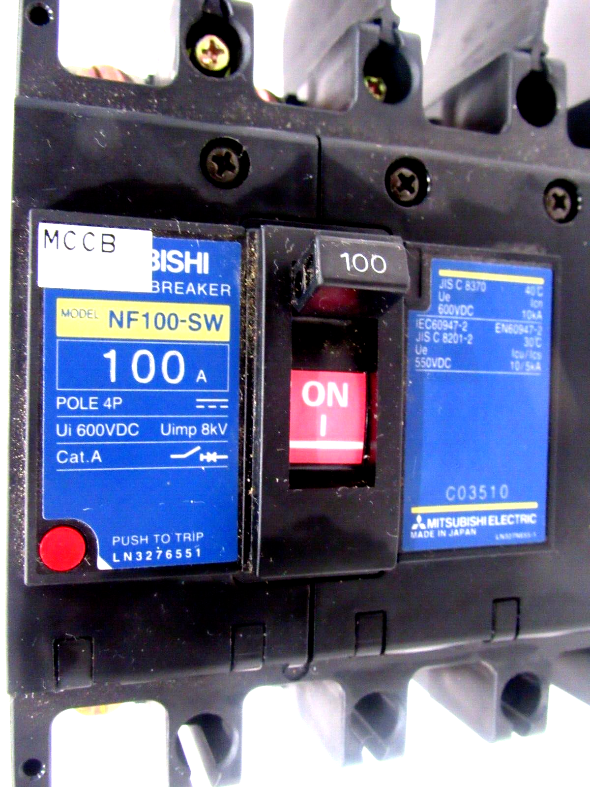 NEW MITSUBISHI NF100-SW CIRCUIT BREAKER 100A 4POLE NF100SW - Image 4