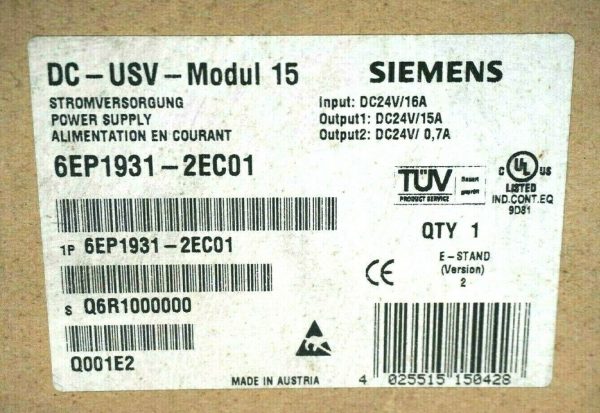 NEW SEALED SIEMENS 6EP1931-2EC01 POWER SUPPLY 6EP19312EC01 - Image 4