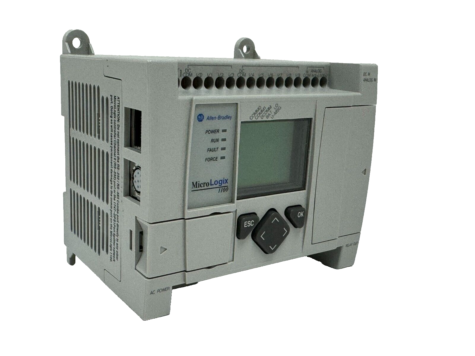 USED ALLEN BRADLEY 1763-L16BWA MICROLOGIX 1100 CONTROLLER SER. B FW: 11 - Image 4