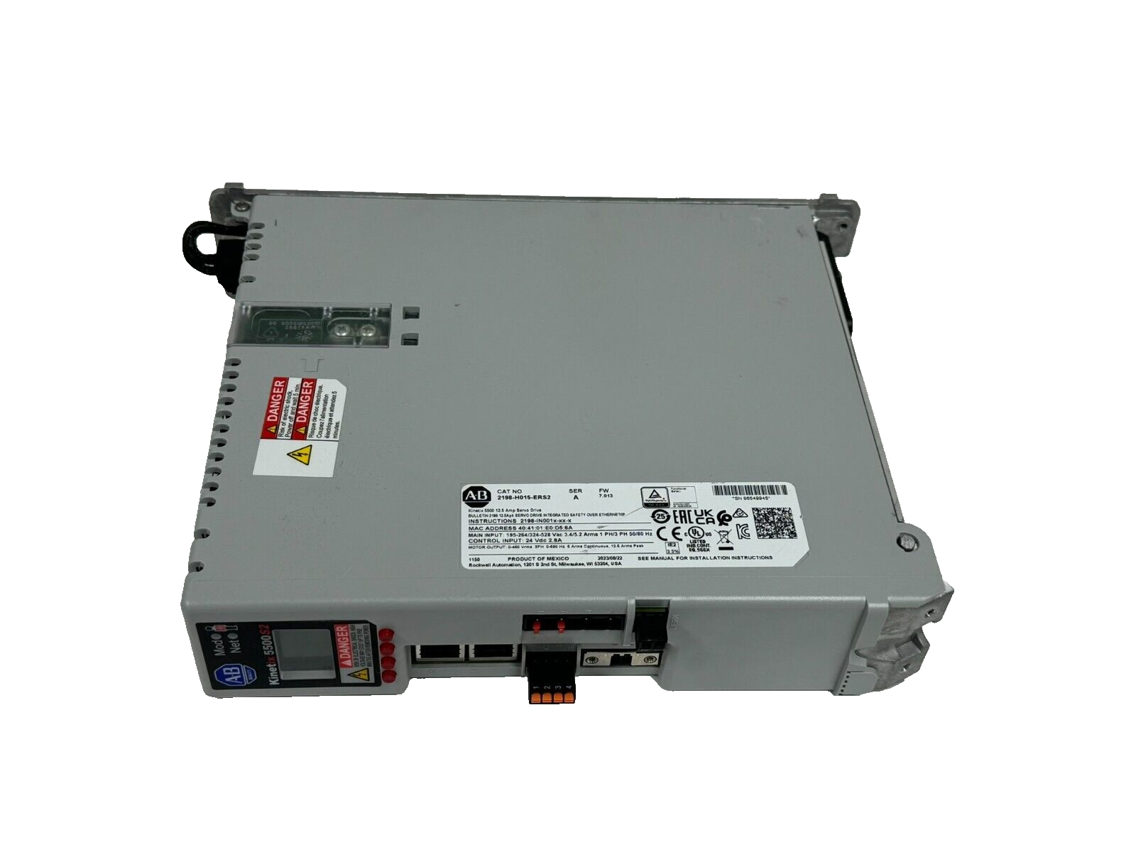 USED ALLEN BRADLEY 2198-H015-ERS2 KINETIX SERVO DRIVE SER. A FW: 7.013 ...