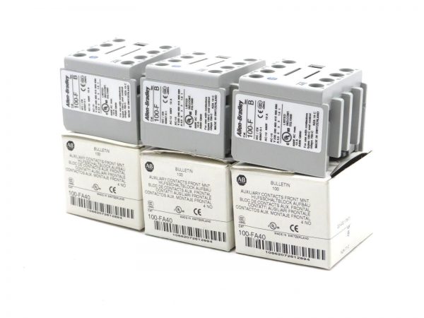 3 NEW ALLEN BRADLEY 100-FA40 AUXILIARY CONTACT RELAY 100FA40 SERIES B