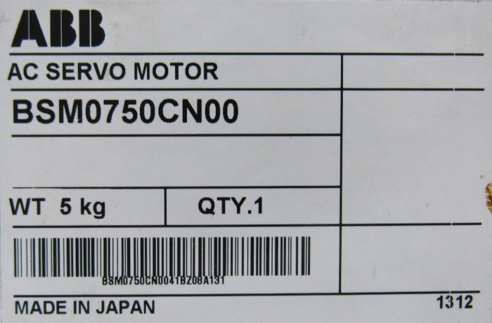 NEW ABB BSM0750CN00 SERVO MOTOR - SB Industrial Supply, Inc.