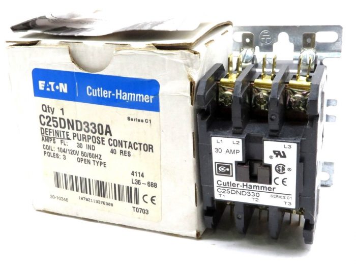 NEW CUTLER HAMMER C25DND330A DEFINITE PURPOSE CONTACTOR SERIES C1