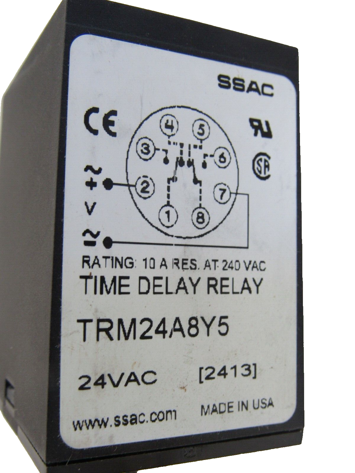 Ssac Timer Relay NEW SSAC TRM24A8Y5 TIME DELAY RELAY 24VAC - SB Industrial Supply, Inc.