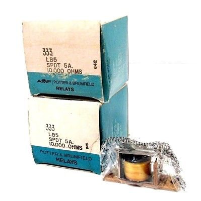 2 NEW POTTER & BRUMFIELD 333 RELAYS 10.000 OHMS