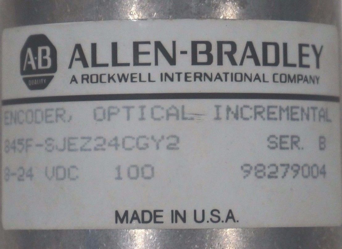 NEW ALLEN BRADLEY 845F-SJEZ24CGY2 OPTICAL INCREMENTAL ENCODER SER. B - Image 4