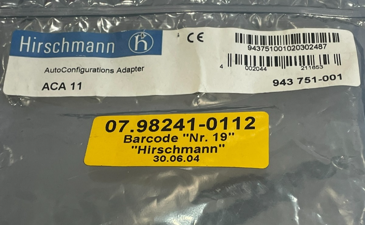 NEW BELDEN HIRSCHMANN ACA 11 ADAPTER ACA11 - SB Industrial Supply, Inc.