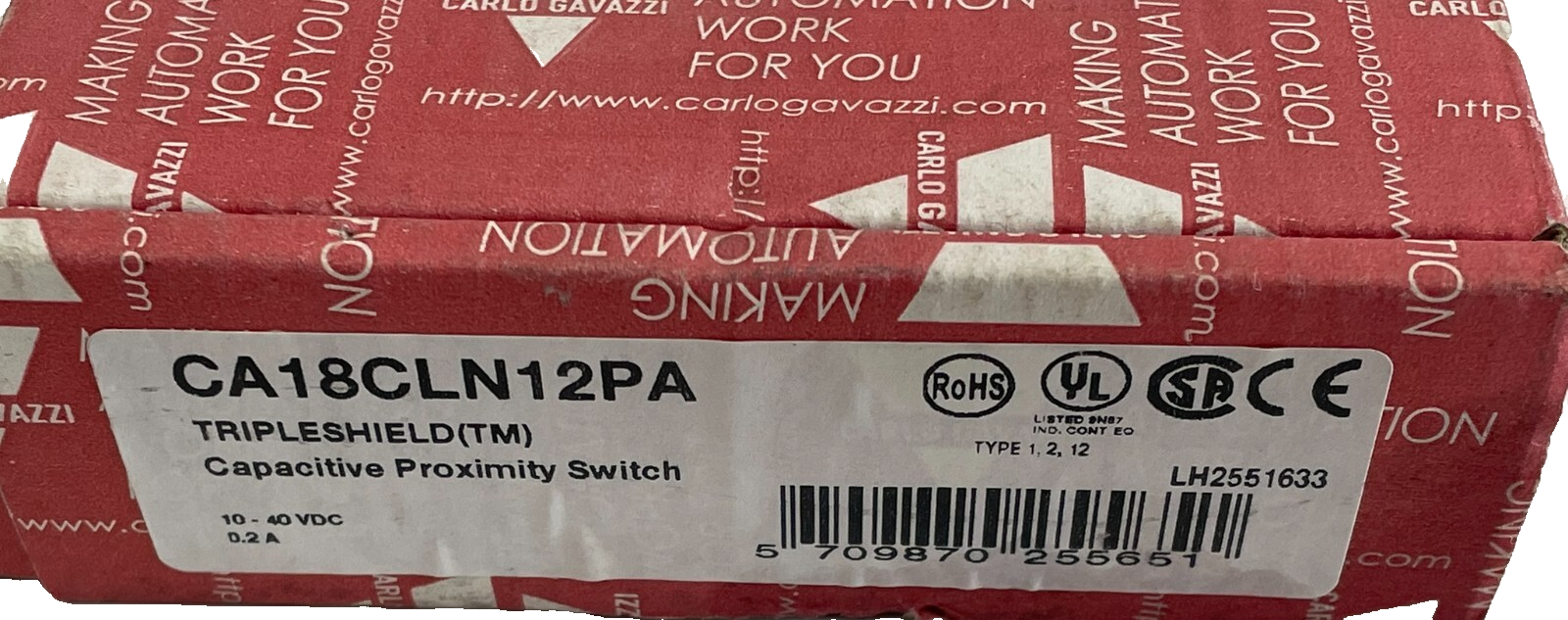 Interruttore Di Prossimit&agrave; Carlo Gavazzi EI1204NPOSS | 10-40 VDC, Nuovo, Per Automazione Industriale