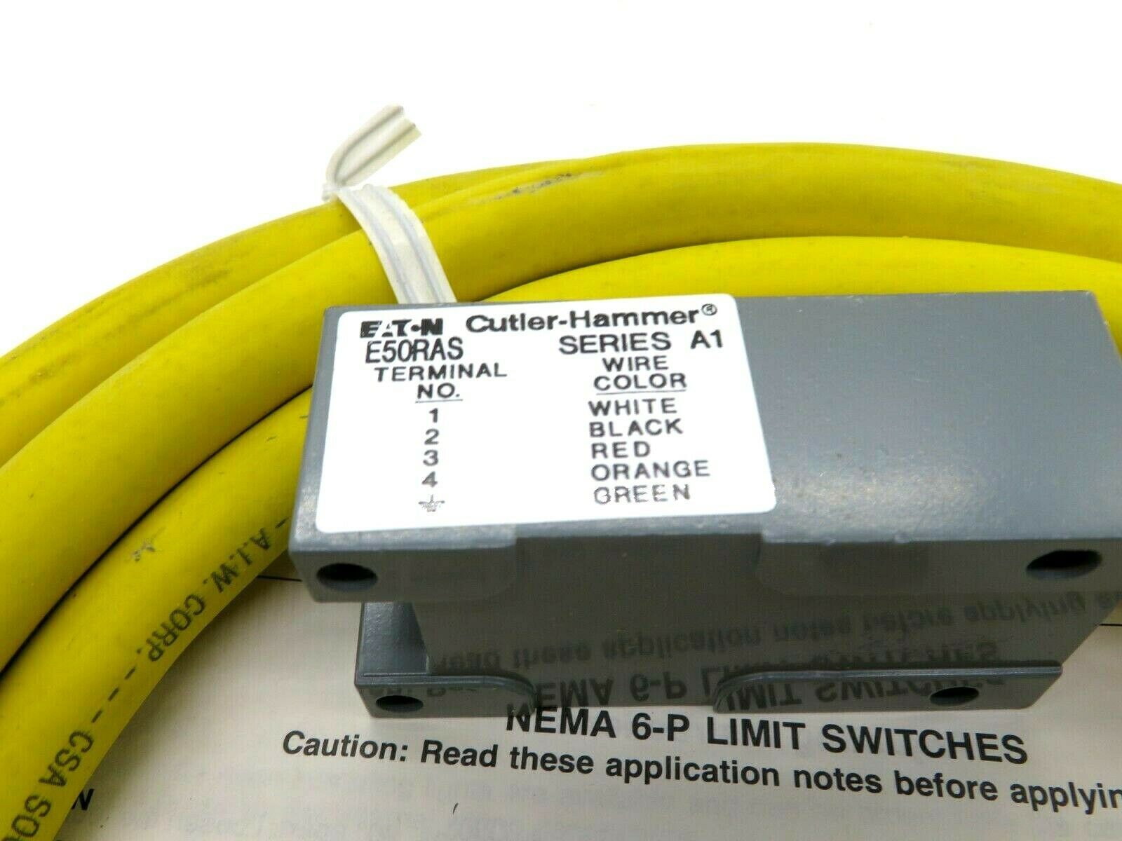 NEW CUTLER HAMMER E50RAS LIMIT SWITCH COMPONENT SINGLE POLE 8 FOOT CABLE - Image 4