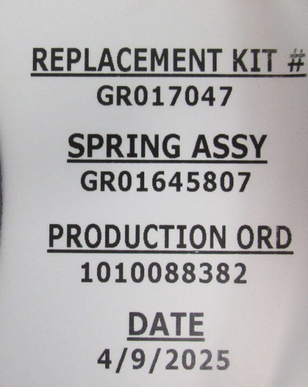 NEW GLEASON REEL 017047 REPLCEMENT SPRING KIT FOR REEL GR017047 - SB ...