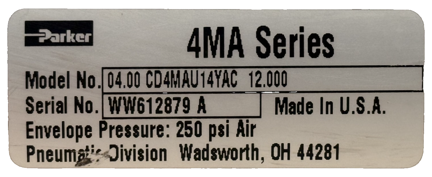 NEW PARKER 04.00 CD4MAU14YAC 12.000 PNEUMATIC CYLINDER 0400CD4MAU14YAC12000 - Image 5