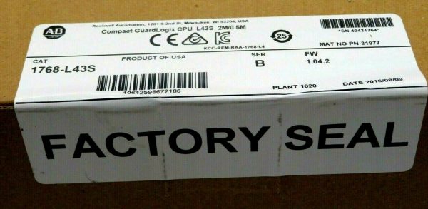 NEW SEALED ALLEN BRADLEY 1768-L43S COMPACT GUARDLOGIX CPU SER B 1768L43S - Image 3