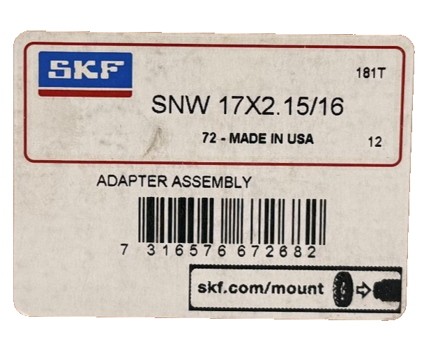 NEW SKF SNW 17X2.15/16 ADAPTER SLEEVE 2-15/16IN 17X21516 - Image 6