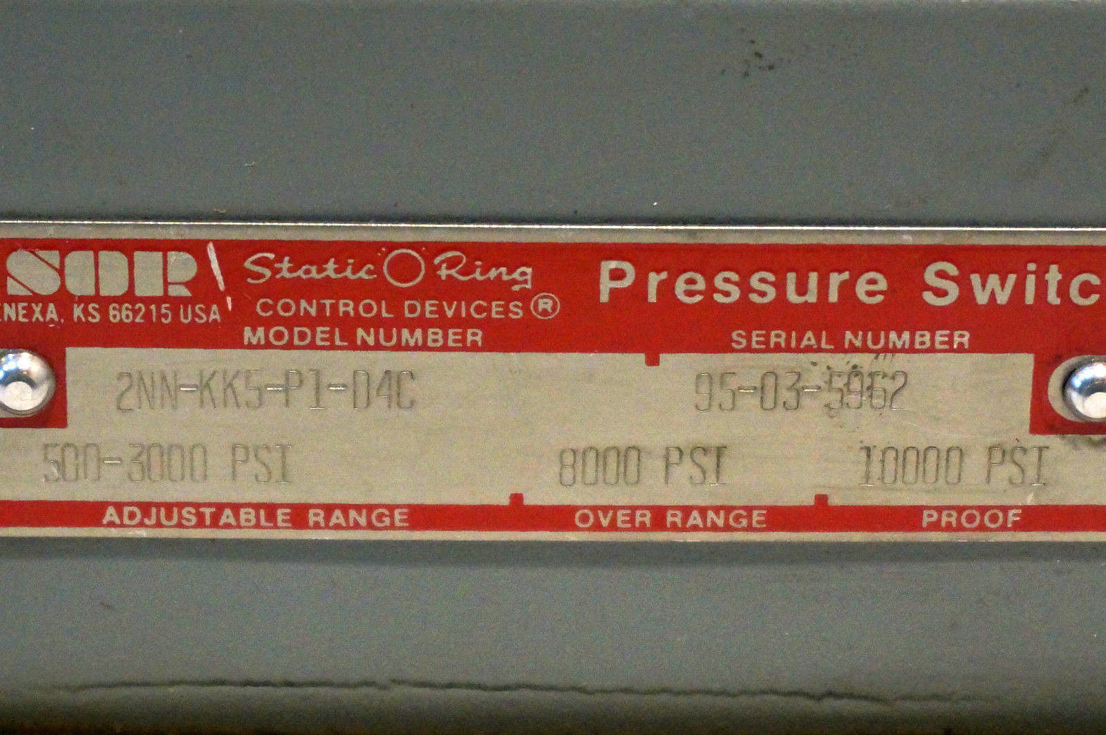 NEW STATIC O RING 2NN-KK5-P1-D4C PRESSURE SWITCH 500-3000PSI 2NNKK5P1D4C - Image 3