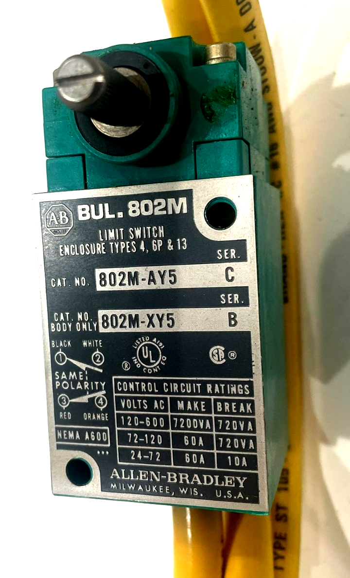 ALLEN BRADLEY 802M-AY5 LIMIT SWITCH SER. C 802M-AX 802MAY5 NEW, SURPLUS - Image 3