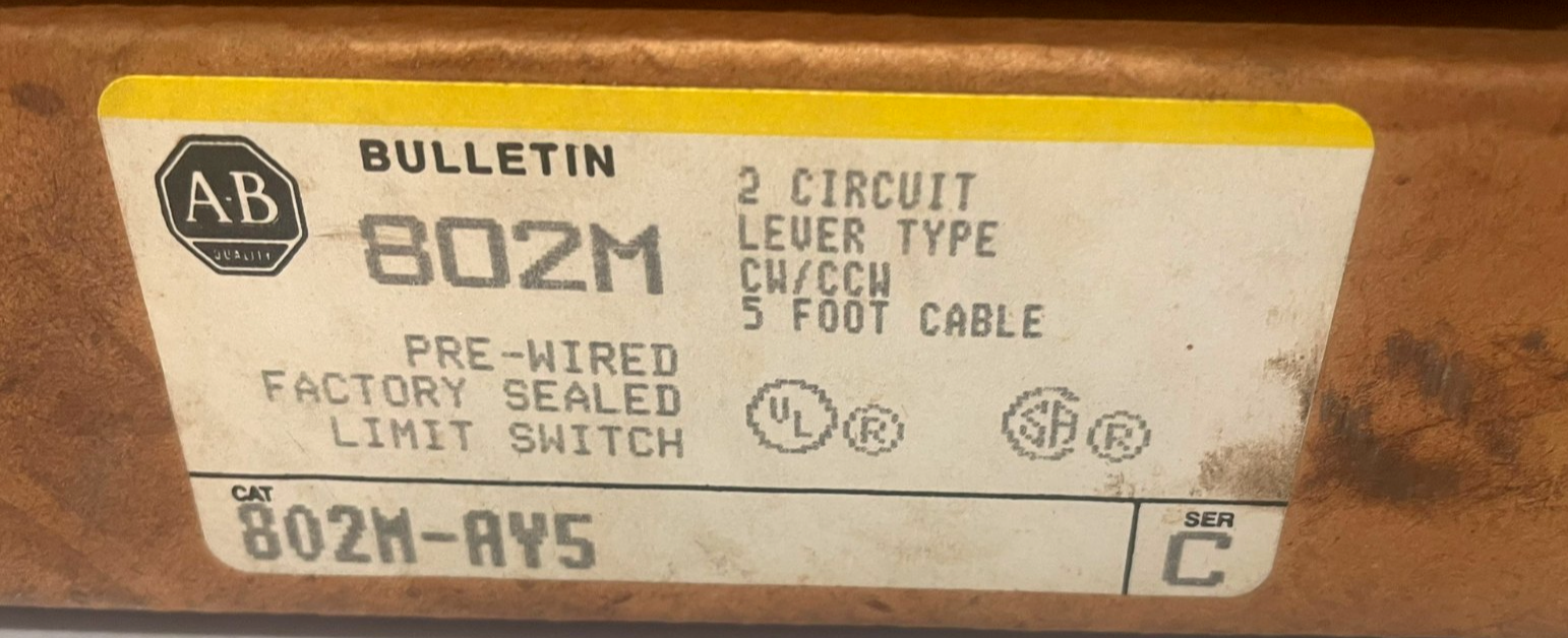 ALLEN BRADLEY 802M-AY5 LIMIT SWITCH SER. C 802M-AX 802MAY5 NEW, SURPLUS - Image 6