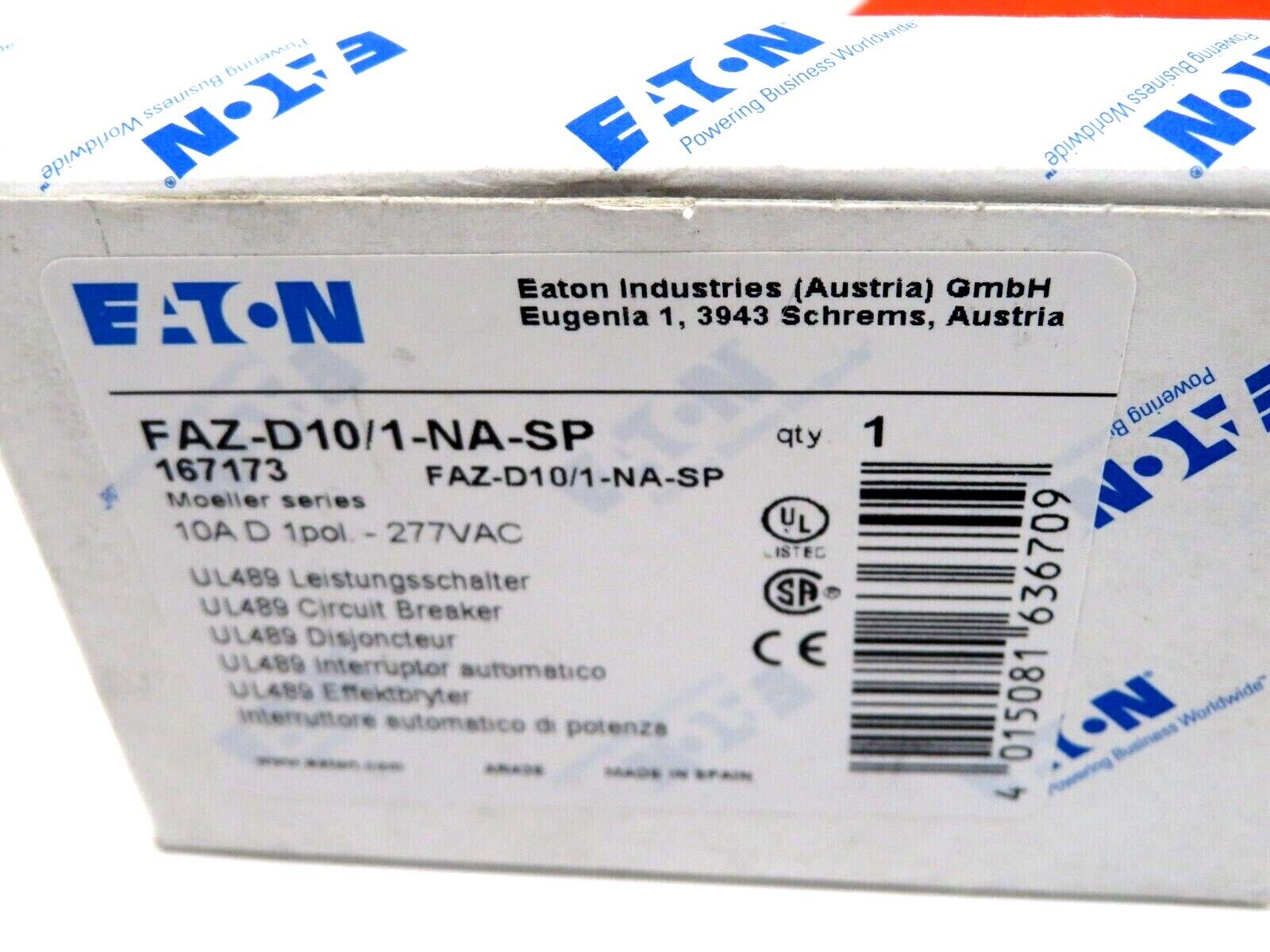 NEW EATON FAZ-D10/1-NA-SP CIRCUIT BREAKER FAZD101NASP - Image 5