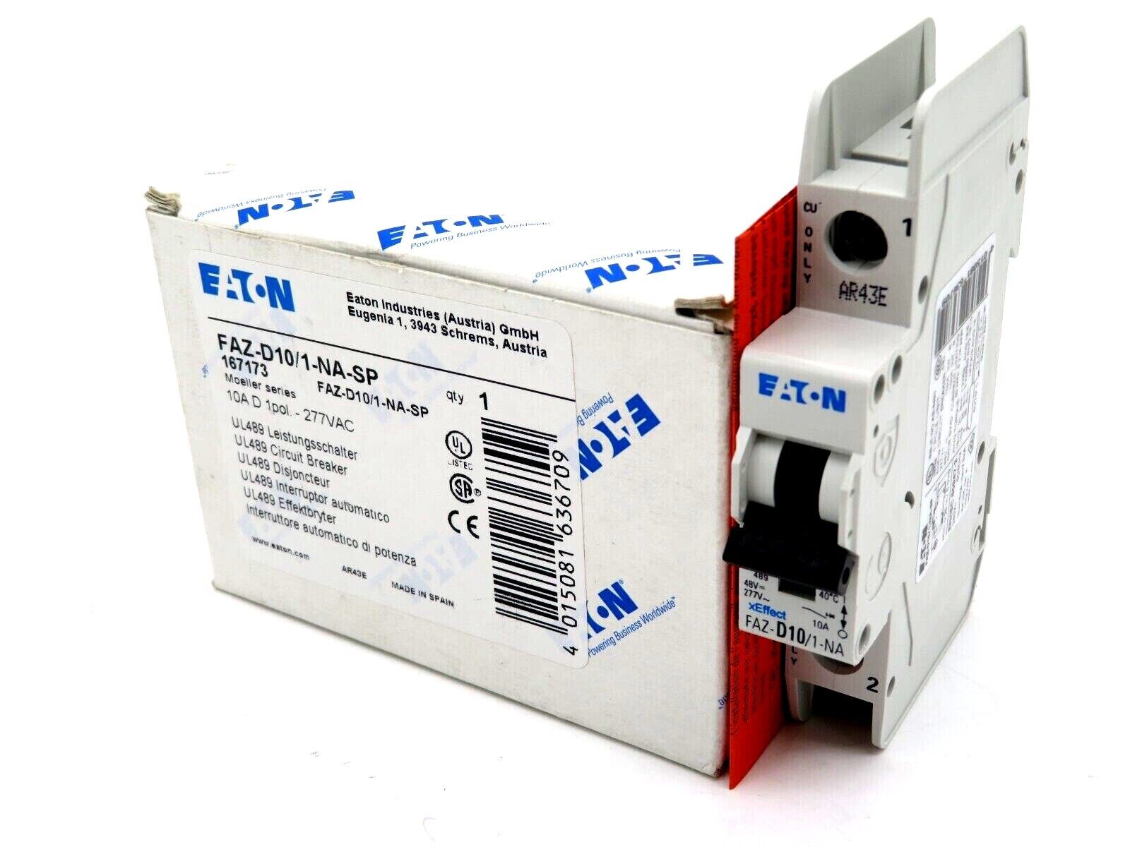 NEW EATON FAZ-D10/1-NA-SP CIRCUIT BREAKER FAZD101NASP