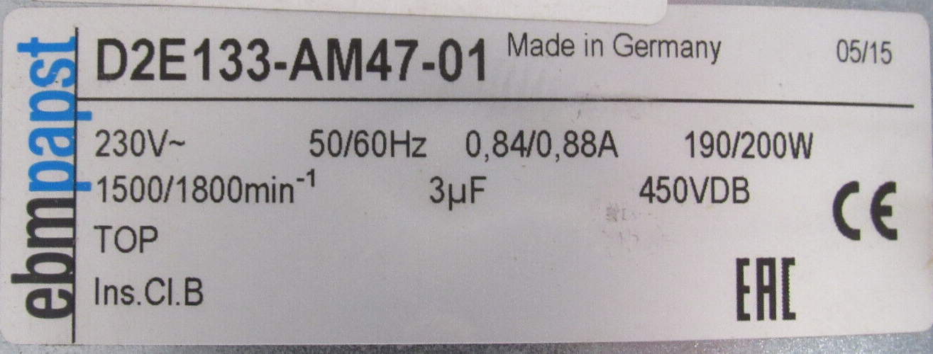 NEW EBM PAPST D2E133-AM47-01 CENTRIFUGAL FAN 230V D2E133AM4701 - Image 4