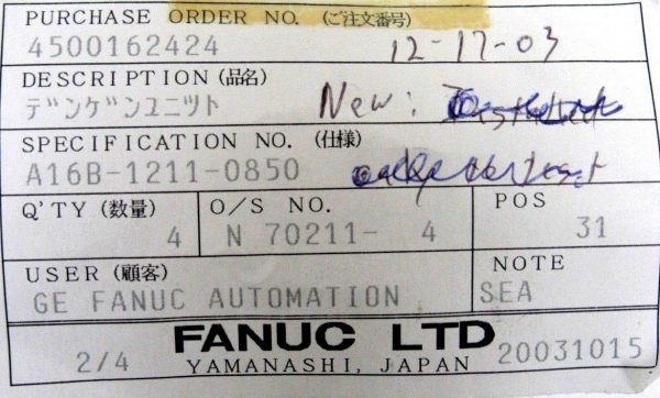 NEW FANUC A16B-1211-0850-01 POWER SUPPLY A16B1211085001 P03XP0502 - Image 8