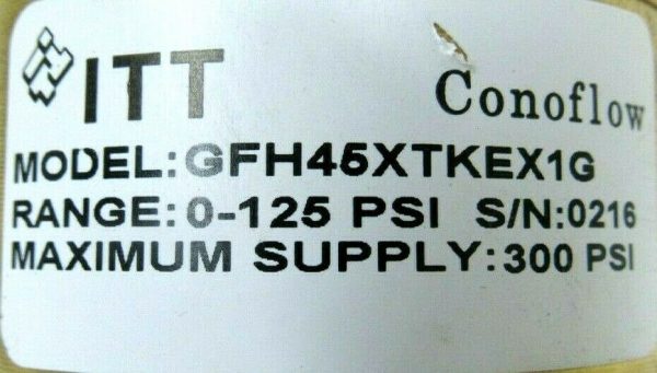 NEW ITT CONOFLOW GFH45XTKEX1G REGULATOR 0-125 PSI - Image 4