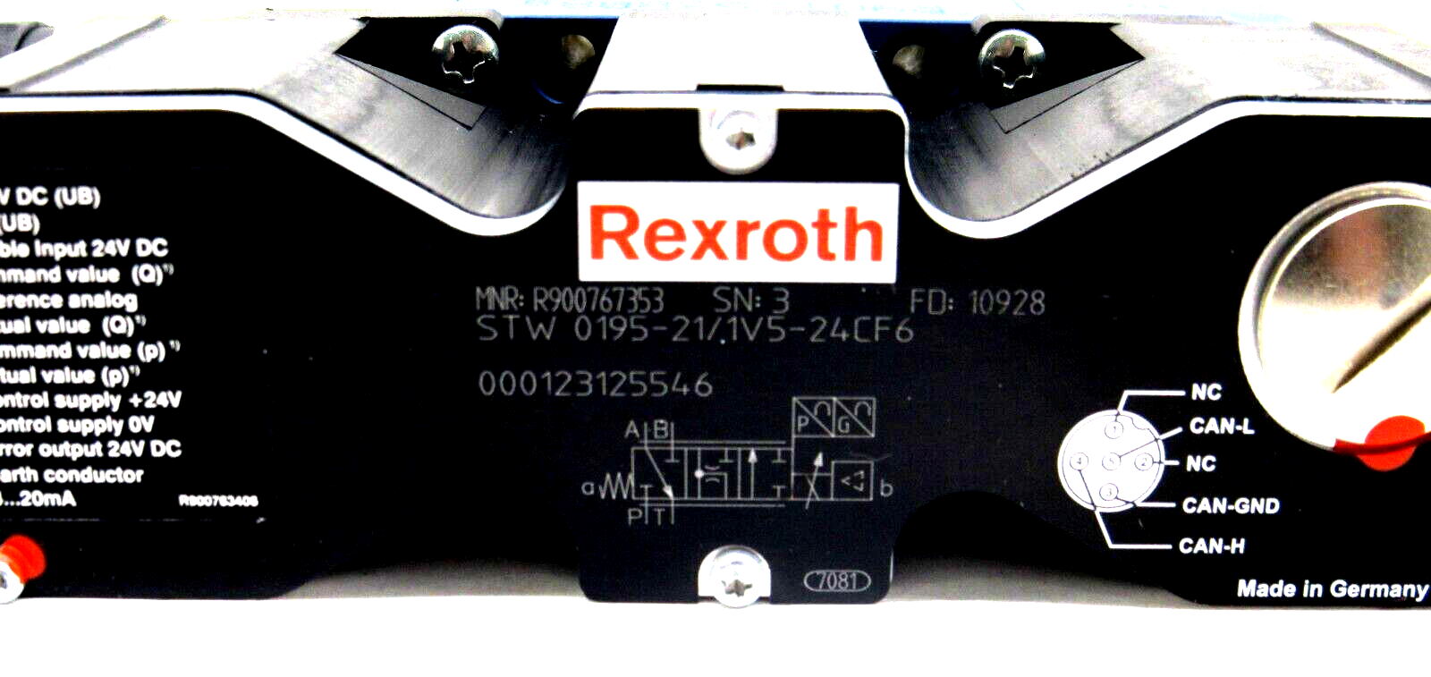 NEW REXROTH R900767353 VALVE STW-0195-21/1V5-24CF6 - Image 3