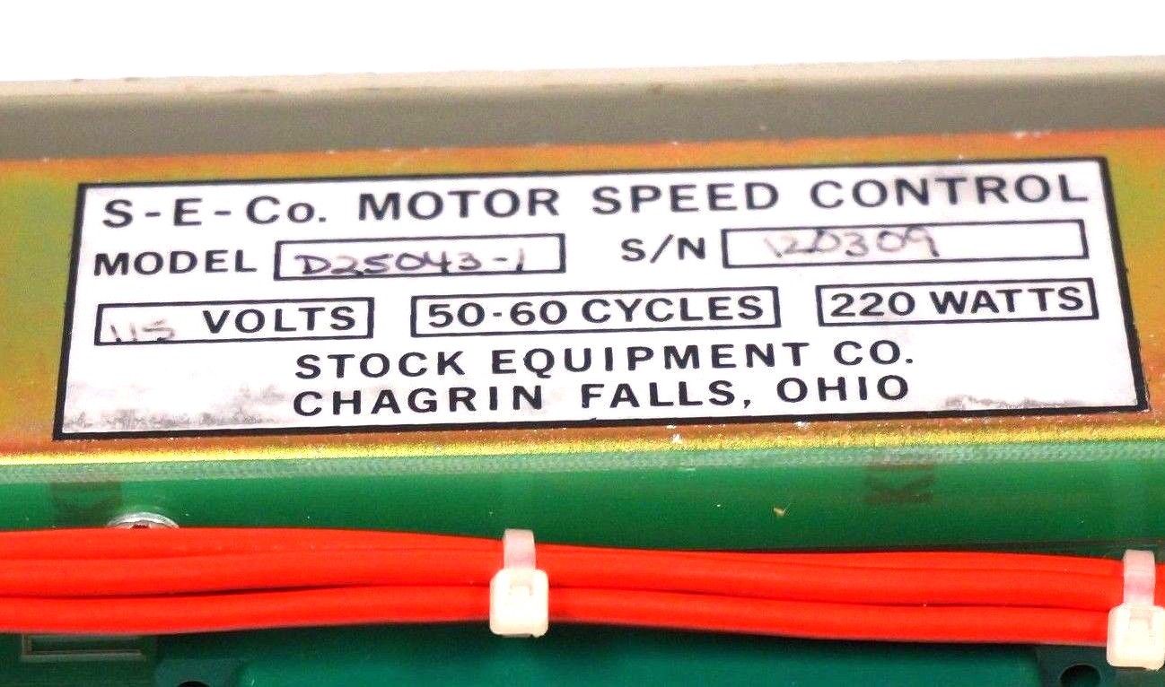 NEW S-E-CO D25043-1 MOTOR SPEED CONTROLLER 115V, 220W, D250431 - Image 4