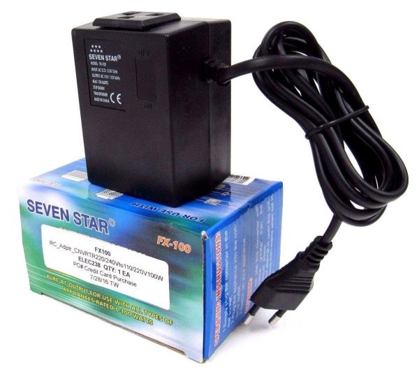 NEW SEVEN STAR FX-100 STEP DOWN TRANSFORMER FX100 INPUT 220V-240V OUTPUT 110V-12