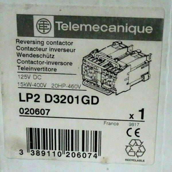 NEW TELEMECANIQUE LP2D3201GD REVERSING CONTACTOR - Image 5