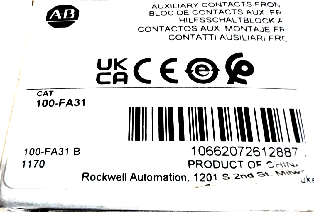 ALLEN BRADLEY 100-FA31 AUXILIARY CONTACT SER.B 100FA31 NEW, SURPLUS - Image 5