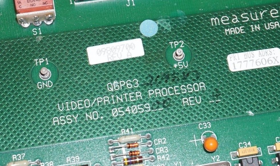 HONEYWELL MEASUREX 05405900 VIDEO PRINTER PROCESSOR BOARD Q6P63 - SB ...