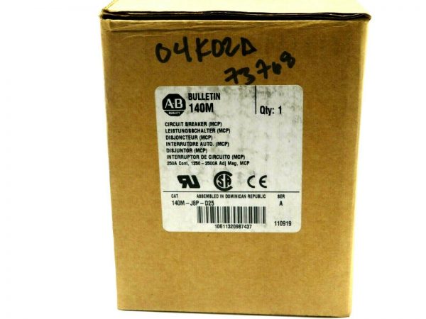 NEW ALLEN BRADLEY 140M-J8P-D25 CIRCUIT BREAKER 250 AMP SER A 140MJ8PD25 - Image 3