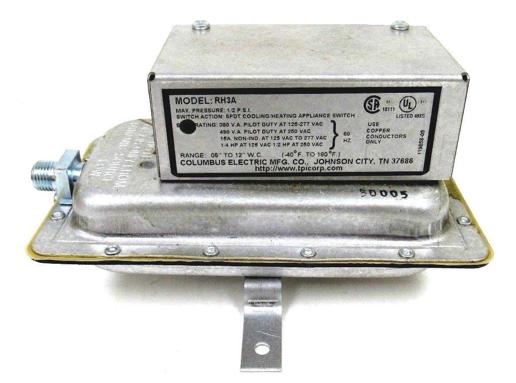 NEW COLUMBUS ELECTRIC RH3A PRESSURE SWITCH 2E462A SB Industrial