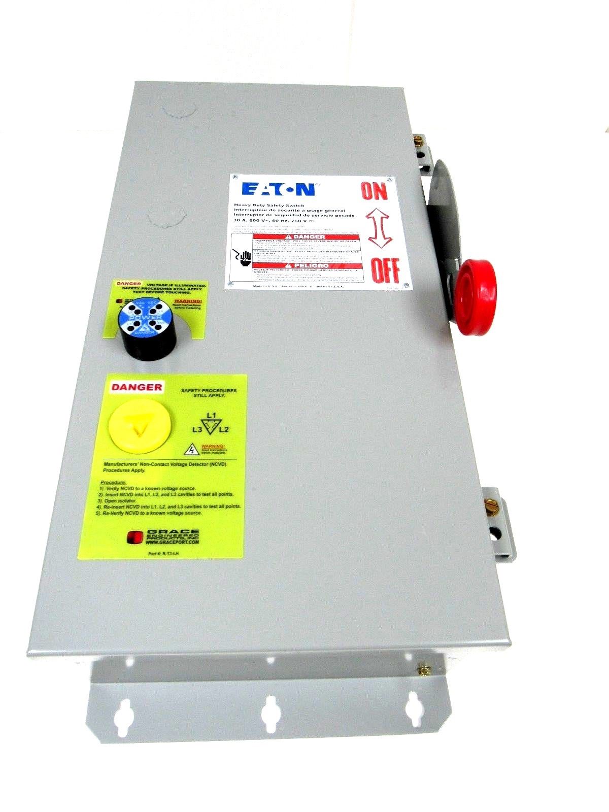 NEW EATON DH361NDKJ-DEMA SAFETY SWITCH 30A 600V DH361NDKJDEMA TYPE 12 ...