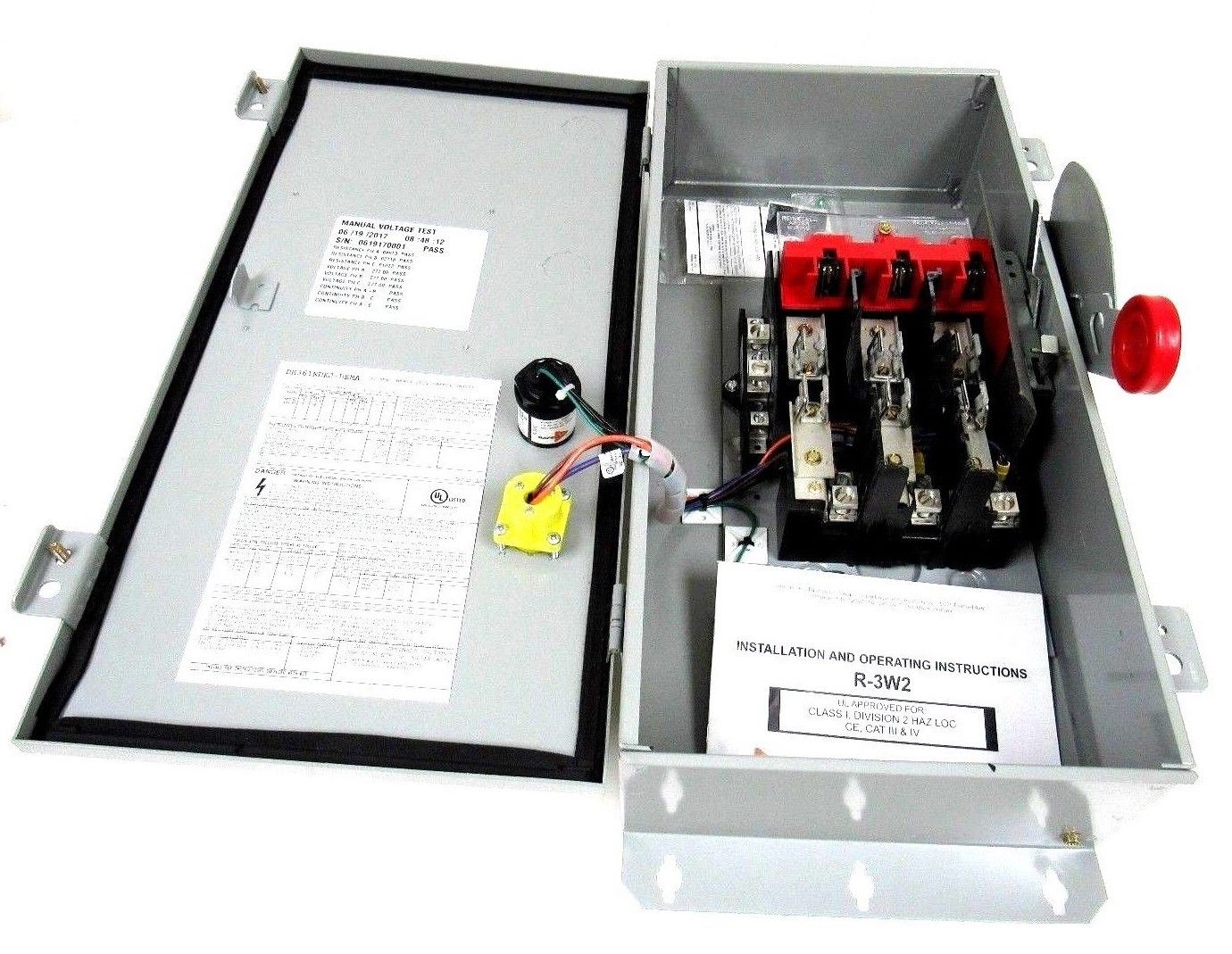 NEW EATON DH361NDKJ-DEMA SAFETY SWITCH 30A 600V DH361NDKJDEMA TYPE 12 ...