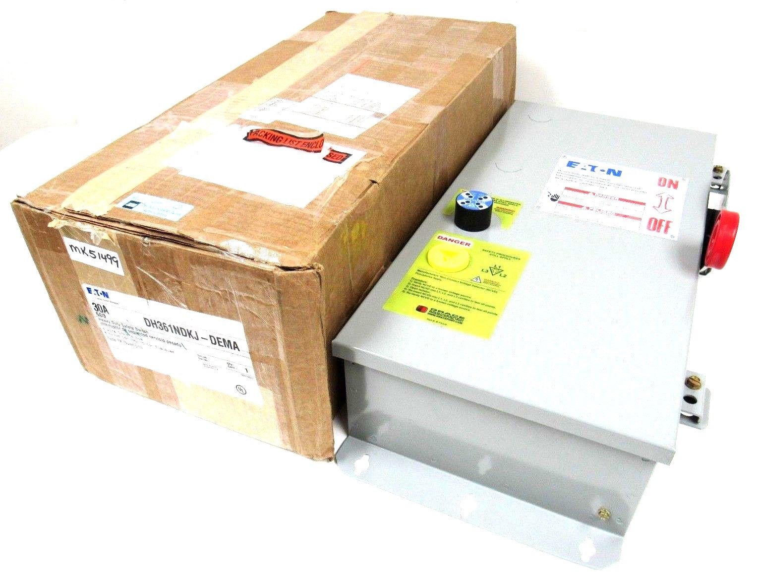 NEW EATON DH361NDKJ-DEMA SAFETY SWITCH 30A 600V DH361NDKJDEMA TYPE 12 ...