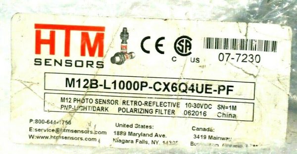 NEW HTM SENSORS M12B-L1000P-CX6Q4UE-PF PHOTO SENSOR M12BL1000PCX6Q4UEPF - Image 3