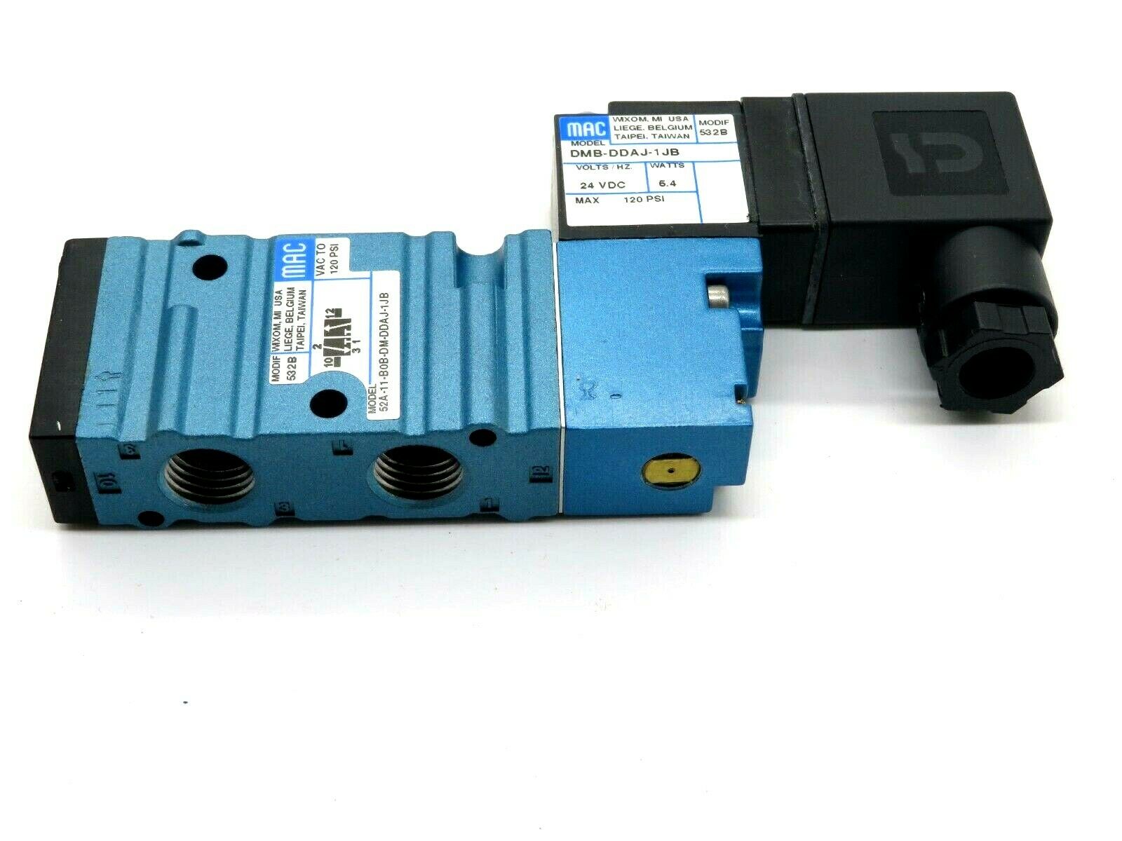 NEW MAC VALVES 52A-11-B0B-DM-DDAJ-1JB SOLENOID VALVE 52A11B0BDMDDAJ1JB - Image 3
