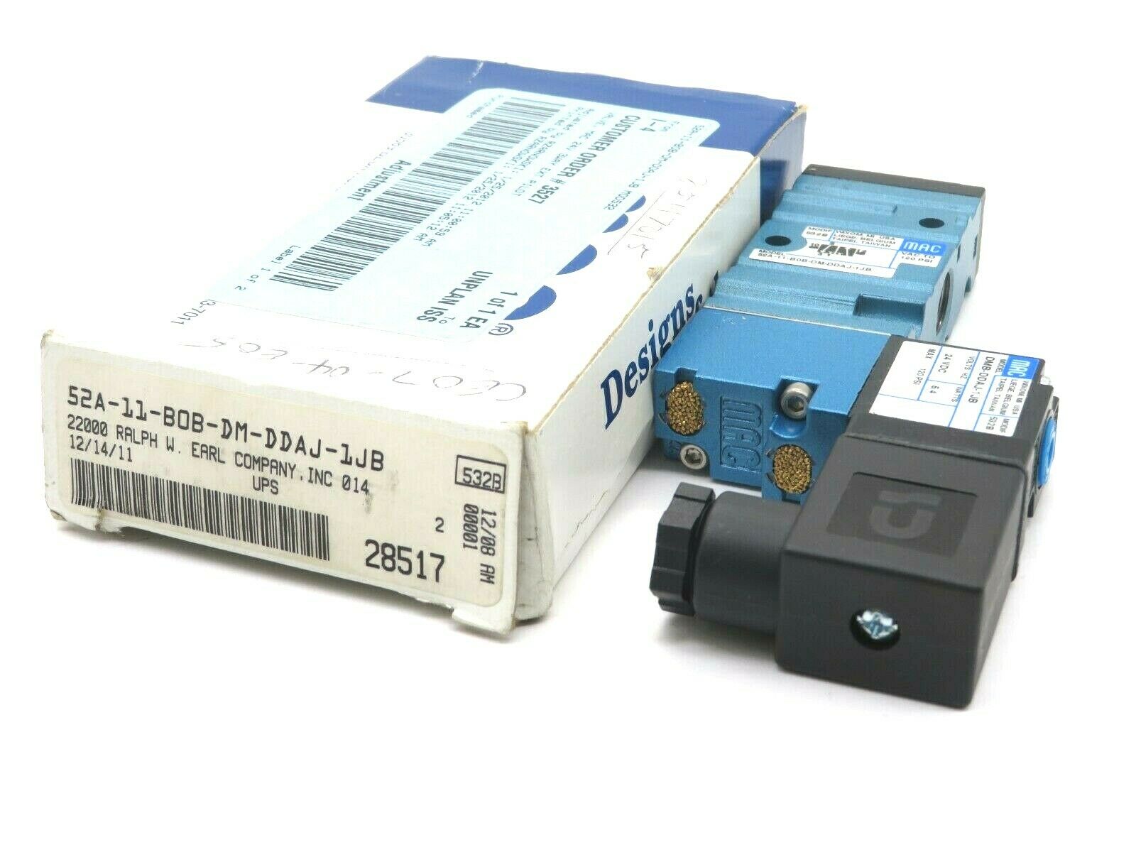 NEW MAC VALVES 52A-11-B0B-DM-DDAJ-1JB SOLENOID VALVE 52A11B0BDMDDAJ1JB