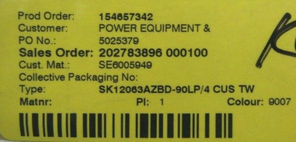 NEW NORD SK12063AZBD-90LP/4-CUS-TW GEARMOTOR SK90LP/4-CUS-TW 18.99:1 - Image 7