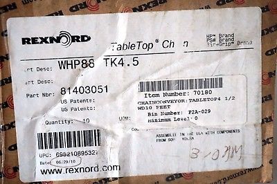 NEW REXNORD WHP882TK4.5 TABLE TOP CHAIN 81403051 - Image 3