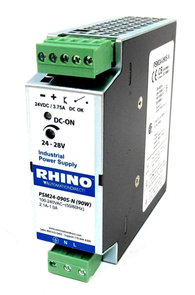 Rhino PSM24-090S-N 24VDC 90W Slim Line Industrial Power Supply 