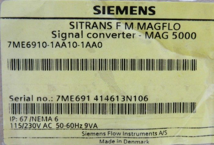 NEW SIEMENS 7ME6910-1AA10-1AA0 SIGNAL CONVERTER MAG 5000 7ME69101AA101AA0 - Image 7
