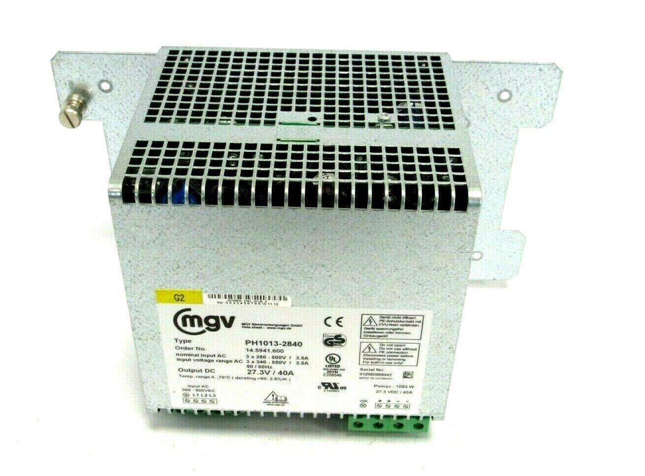 USED MGV PH1013-2840 POWER SUPPLY 14.5941.600 PH10132840 - SB